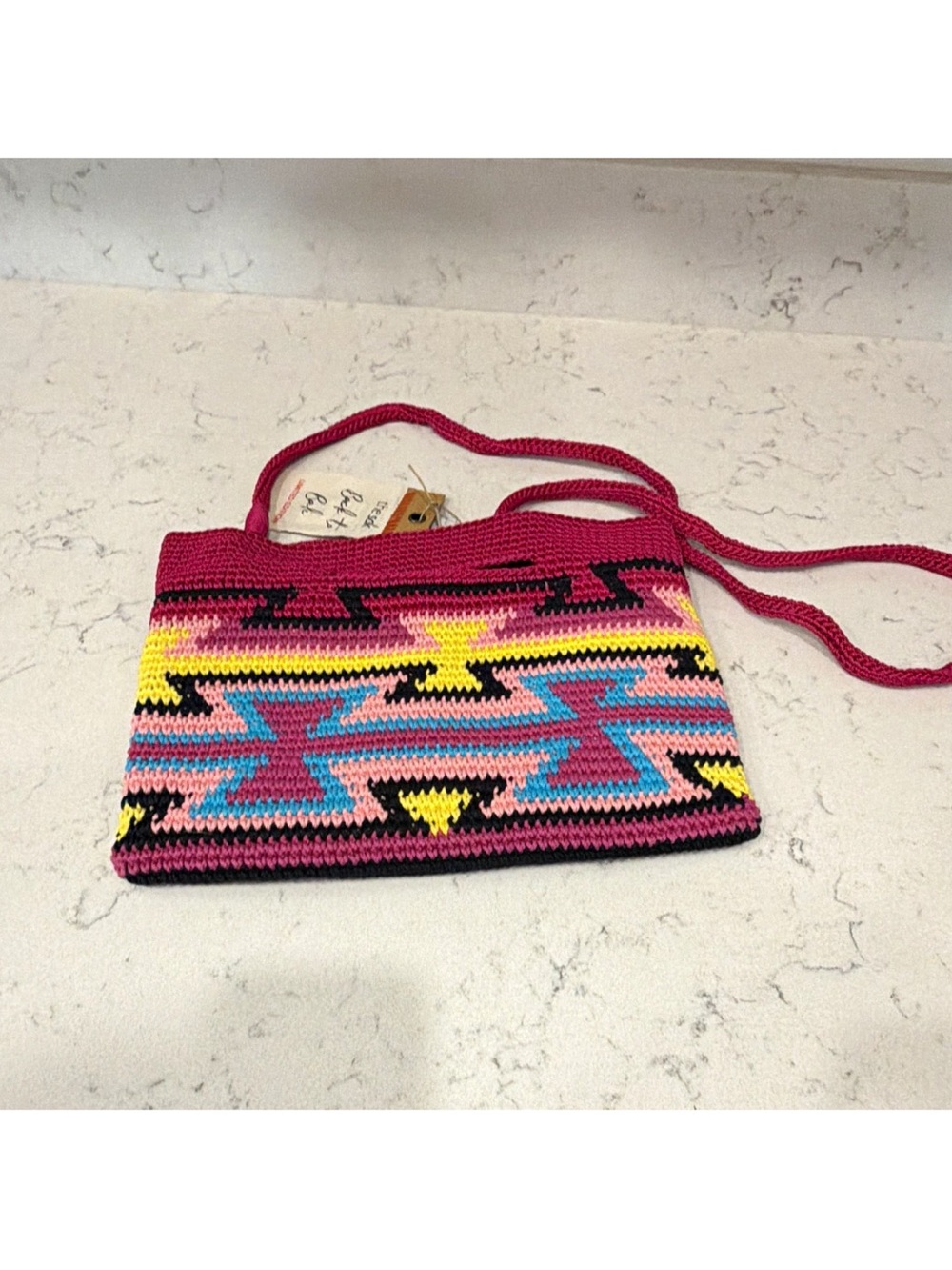 The Sak Back to Bali Limited Edition Crossbody Bag Geometric Pink Multicolor